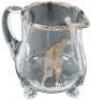 Glass pitcher, with sterling silver overlay showing two golfers - 2