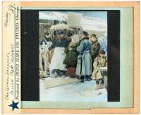 Five hand-colored glass lantern slides of Russian art