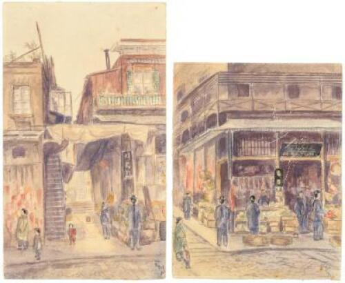 1890s original watercolors of San Francisco Chinatown