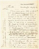 Marcy's draft of a letter, during the Mexican-American War, about a future, ill-fated Civil War General