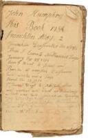 Manuscript account book of John Humphry, a cooper based in Franklin, Massachusetts, from 1784 to 1786