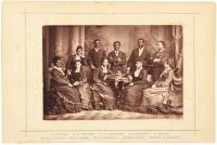 Albumen photograph of the Jubilee Singers seated or standing in studio setting