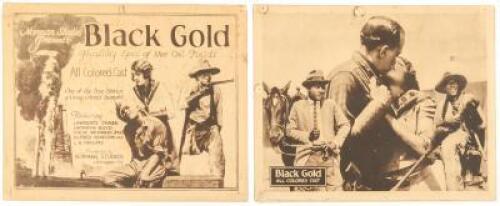 Set of eight lobby cards for the film Black Gold, featuring an "All Colored Cast", produced by the Norman Film Mfg. Co., Arlington, Florida