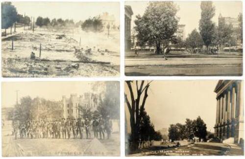 Four real-photo postcards of the Springfield, Illinois, race riot of 1908