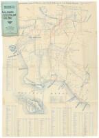 Map Showing Interurban Lines of Electric and Steam Railways to Los Angeles Resorts, Giving Distances, Routes and Fares from Los Angeles, Cal.