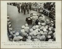 Inscribed photograph of the Japanese surrender aboard the USS Missouri and a typed letter signed