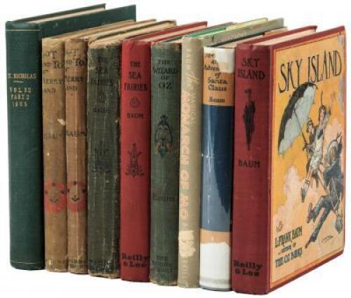 Group of nine volumes, mostly non-Oz reprint editions, by L. Frank Baum