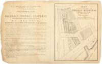 Broadside for "Assignee's Sale of Valuable Central Propery on Weybosset, Pine and Dyer Street, at Auction," with "Map of lots belonging to Thomas Harkness..."