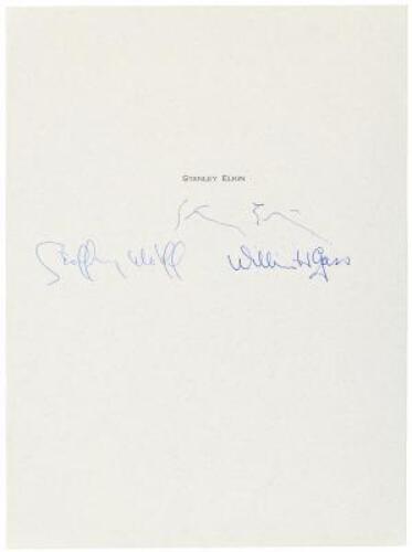 Signed sheets for an unidentified work signed by Elkin, Gass, and Wolff