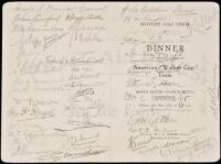 Scottish Golf Union Dinner in Honour of the American "Walker Cup" Team in the North British Station Hotel, Edinburgh - menu signed by many golfers, plus writers and dignitaries