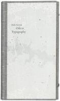 Ode to Typography - Inscribed by the printer to Herb Yellin