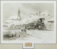 Virginia & Truckee Railway. Reno to Virginia City - signed lithograph