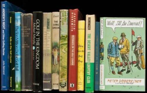 Thirteen volumes of modern golf fiction - all but one in dust jackets