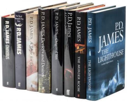 Eight titles by P.D. James, three of them signed
