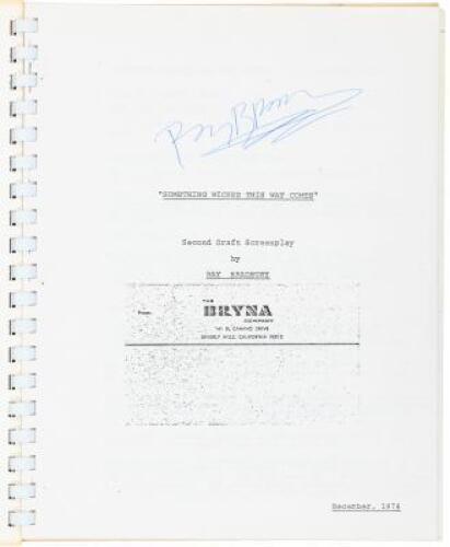 "Something Wicked This Way Comes." Second Draft Screenplay - Seven copies, each signed by Bradbury