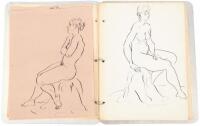 Two original sketch books containing approximately one hundred twenty drawings of nude women