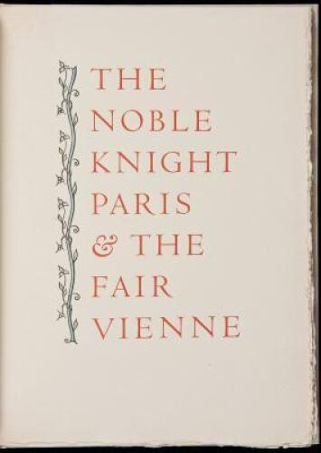 The Noble Knight Paris & The Fair Vienne