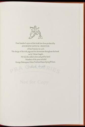 Valenti Angelo: Author, Illustrator, Printer