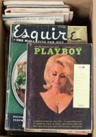 About 60 Volumes of Magazines ranging from Esquire, to Look, and Time, Plus Various Others.