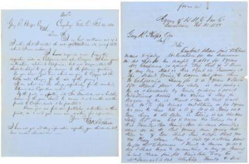 2 letters about California Gold Rush emigrants bound for Oregon, 1850