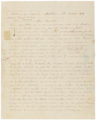 Scarce 1853 letter from a French miner in Calaveras County