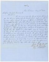 Letter about swindler Parker French's 1850 "Express Train" to the California gold fields
