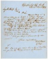 1849 letter about life insurance for two famous Forty-Niners, Express Company founder Augustus Elliott and overland guide John Webber, Jr.