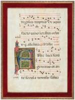 Illuminated Breviary Leaf with Zoomorphic Initial