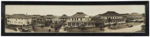 Original panoramic silver photograph of a military hospital in Honolulu, Hawaii