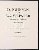 Dr Johnson and Noah Webster. Two men & their Dictionaries