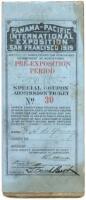 P.P.I.E. "Pre-Exposition Period" ticket book - M.H. de Young's copy