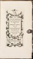 Anacreon Done into English out of the original Greek by Abraham Cowley and S.B. 1683