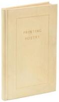 Printing Poetry: A Workbook in Typographic Reification - Bound by Joanne Sonnichsen