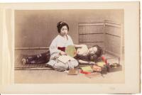 Album of hand-colored albumen photographs of Japanese views and Geisha