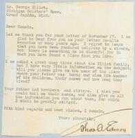 Two typed letters, signed, from Thomas Edison to his cousin, George M. Elliot