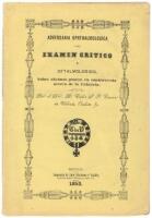 Adversaria Ophthalmologica o sea Examen Crítico y Oftalmológico, Sobre Algunos Puntos en Controversia Acerca de la Catarata.