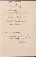 The Palatists Book of Cookery - Signed by several movie stars