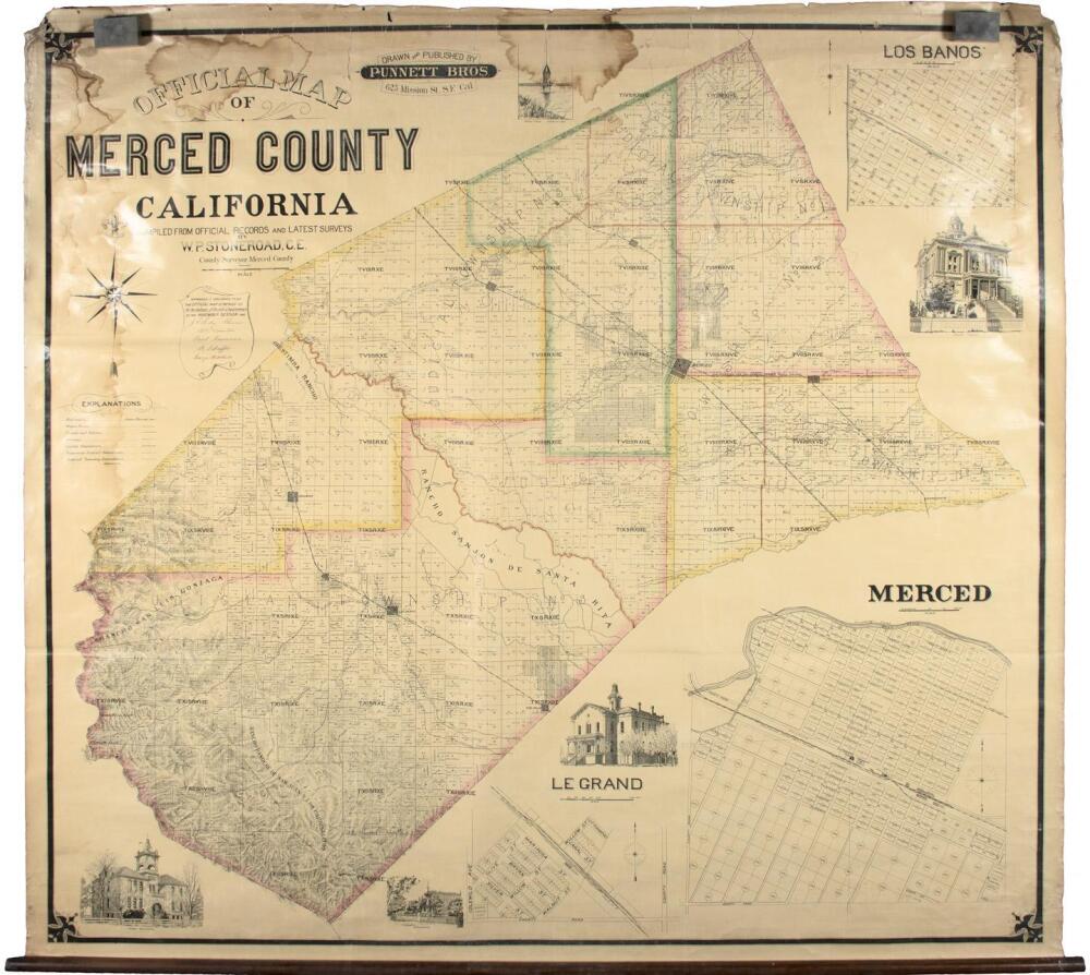 Merco County Official Map of Merced County, California