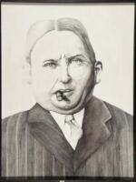 Painted portrait of H.L. Mencken, oil on canvas