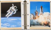 Album of NASA space shuttle photographs and other space memorabilia