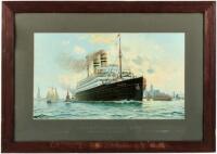 Color lithograph print of the passenger liner "Rotterdam"
