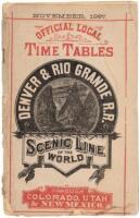 Denver & Rio Grande R.R., Scenic Line f the World. Official Local Time Tables, Through Colorado, Utah and New Mexico, November 1887