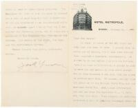 Typed Letter, signed, to Mrs. Zell Hart Demming regarding his biography and sociological writings