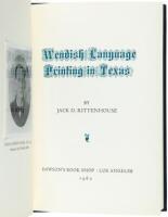 Wendish Language Printing in Texas