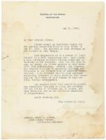 Letter from John J. Pershing to retired James H. Wilson about founding additional U.S. Military Academies