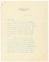 Six typed letters signed by Elihu Root, two as Secretary of War, the others as Secretary of State, to General James H. Wilson