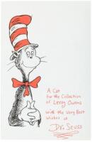 Autograph Note, signed, on Cat in the Hat stationery