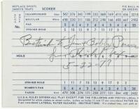 Golf score card, signed by Richard Nixon