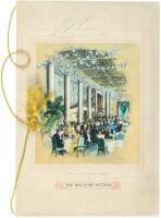 Menu from the Waldorf-Astoria Starlight Roof restaurant, signed by Guy Lombardo