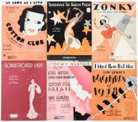 6 pieces of sheet music, all with Black-related front cover illustrations by Sydney Leff